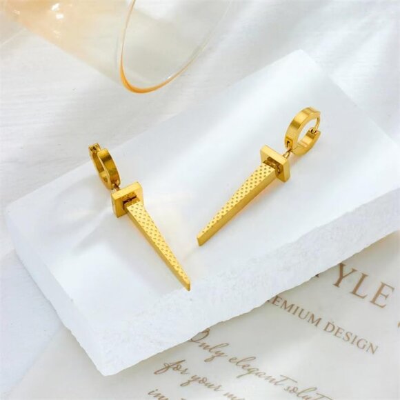 Awl Gold Dangle Statement Vintage Cute Long Summer Earring for Women Jewelry - Picture 5 of 9
